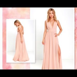 heavenly hues blush maxi dress